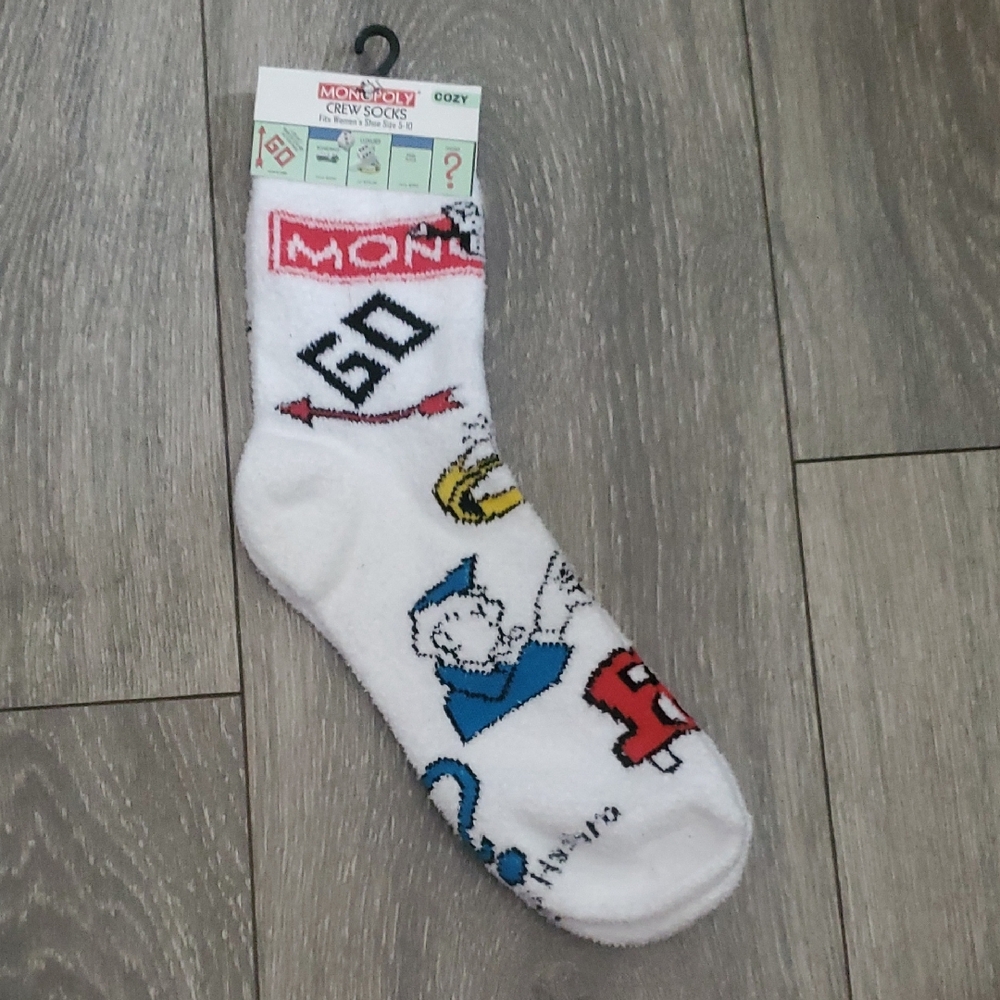 Men’s Crew Socks - White with Multicolor Game Icons